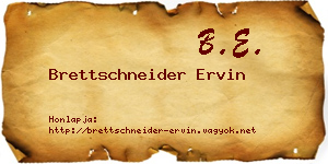 Brettschneider Ervin névjegykártya